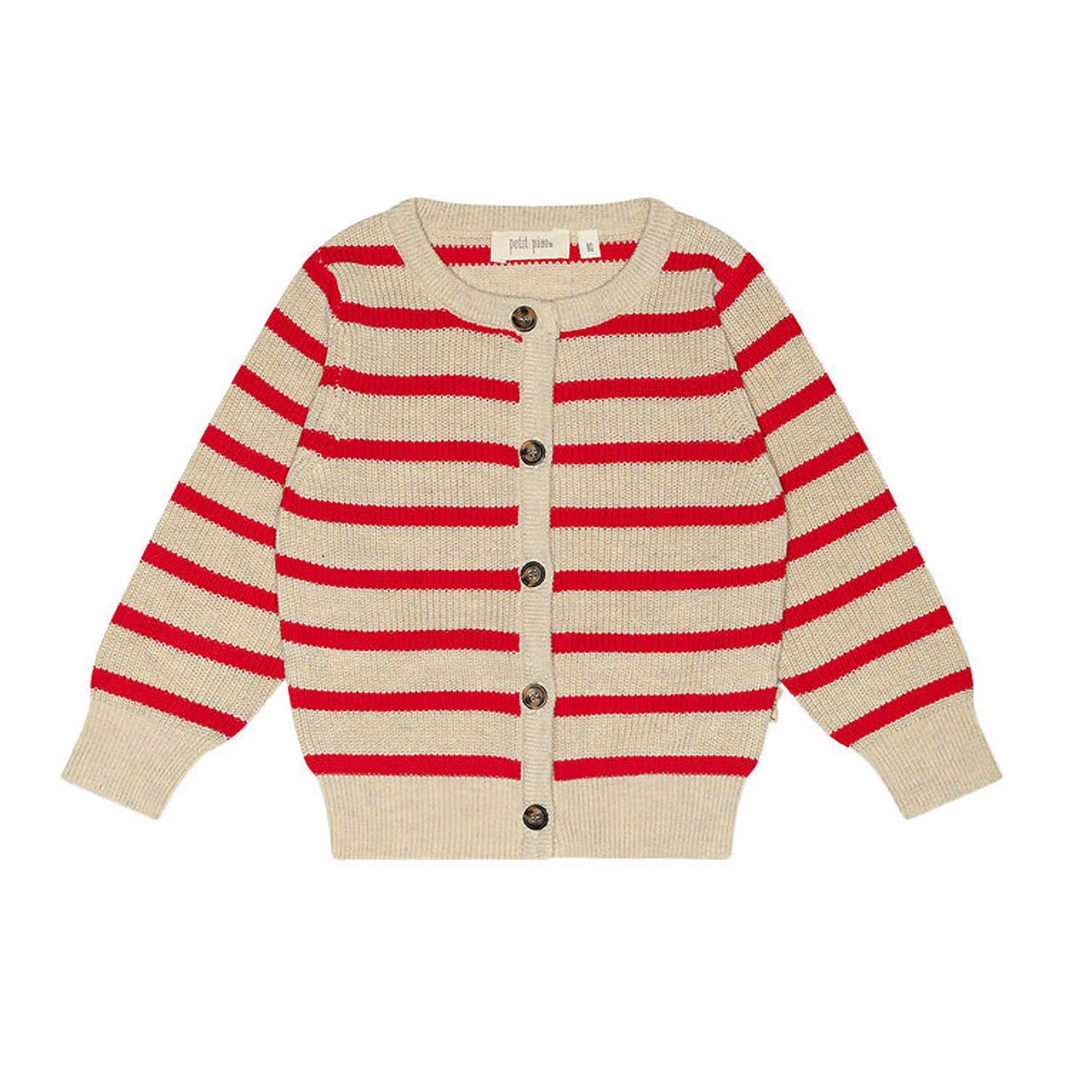 Petit Piao Cardigan - Strik - Off White/Bright Red