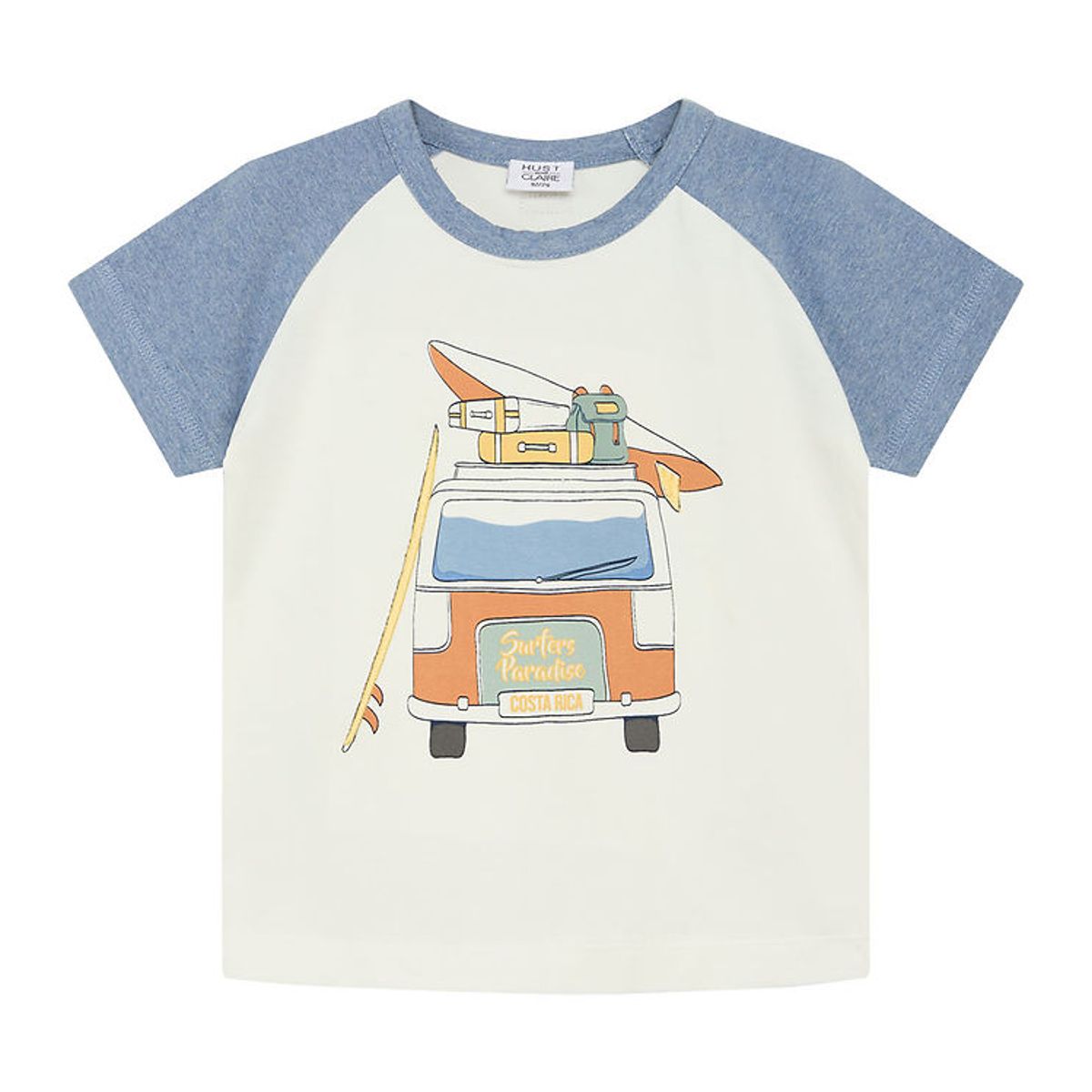 Hust and Claire T-shirt - HCAncher - Blue Fog Melange m. print