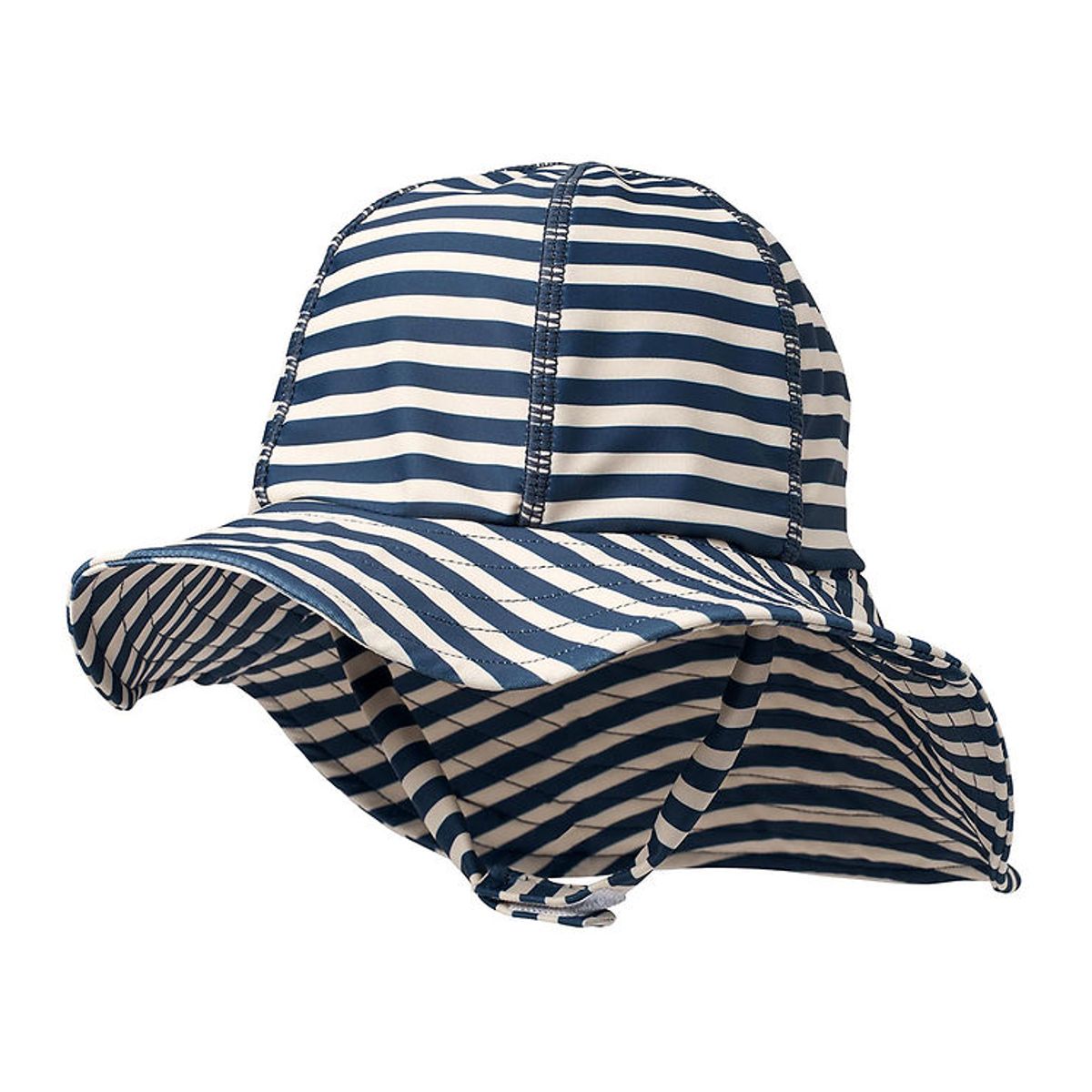 Wheat Badehat - UV40+ - Indigo Stripe m. Velcro