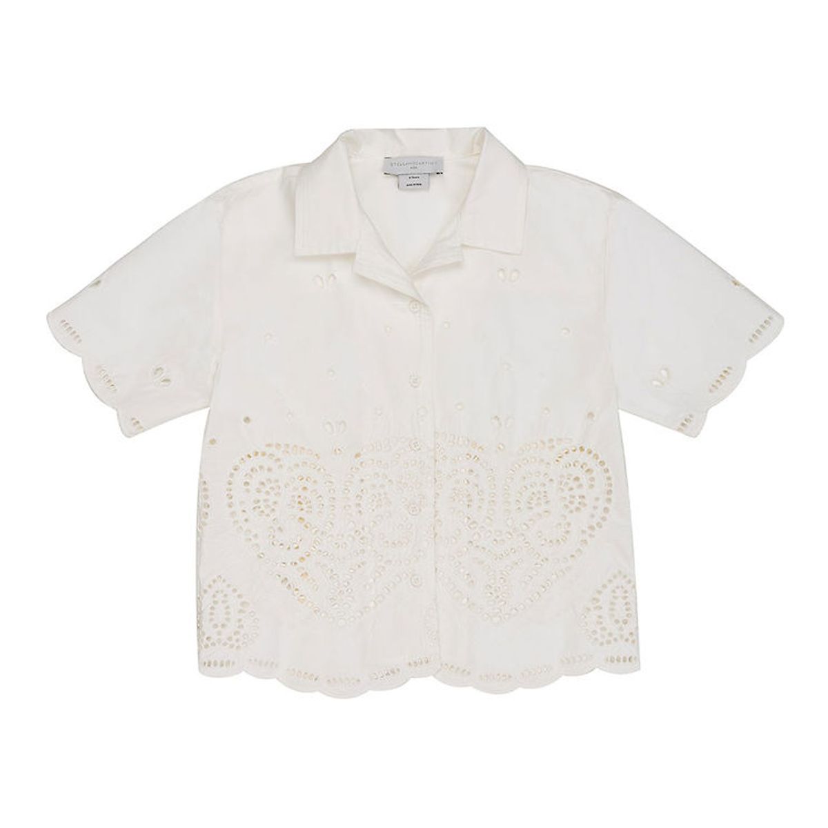 Stella McCartney Kids Skjorte - Ivory m. Hulmønster