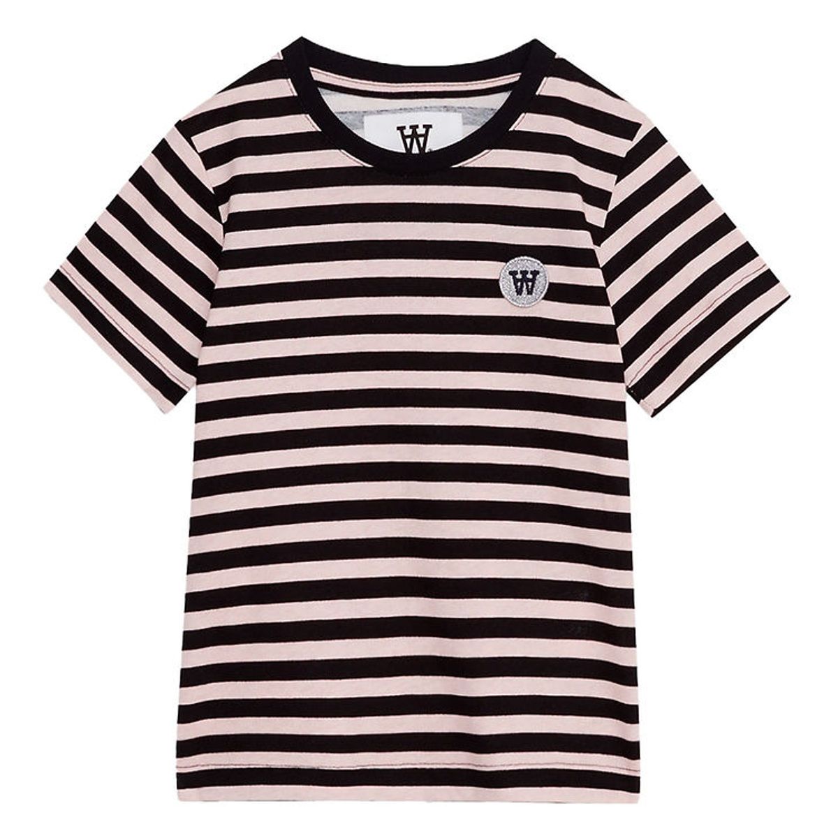 Wood Wood T-Shirt - Ola - Pink/Black Stripes