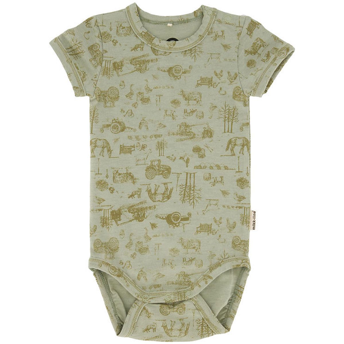 Mikk-Line Body k/æ - Uld/Bambus - Desert Sage m. Print