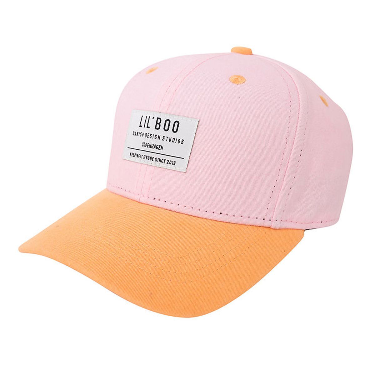 Lil' Boo Copenhagen Kasket - Organic Block Snapback - Pink/Orang