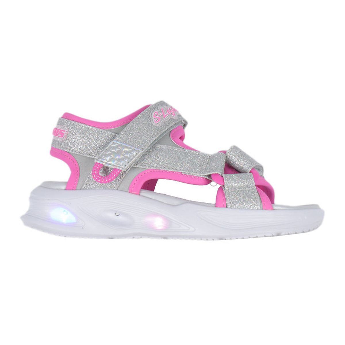 Skechers Sandaler m. Lys - Sola Glow - Silver/Hot Pink