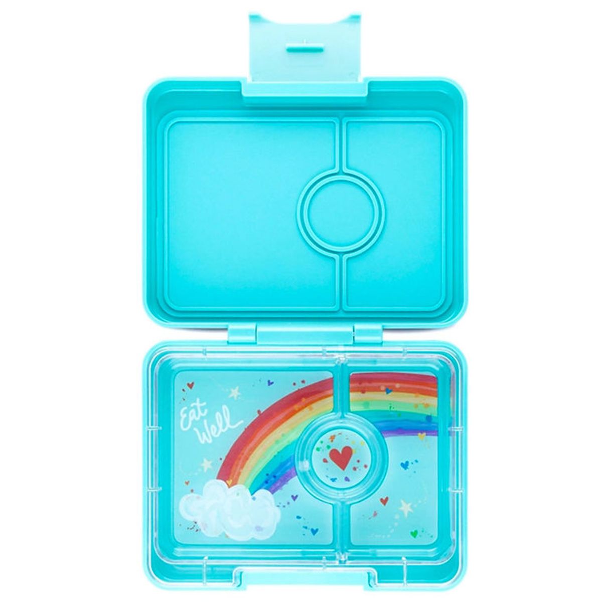 Yumbox Madkasse m. 3 Rum - Bento Snack - Misty Aqua/Rainbow