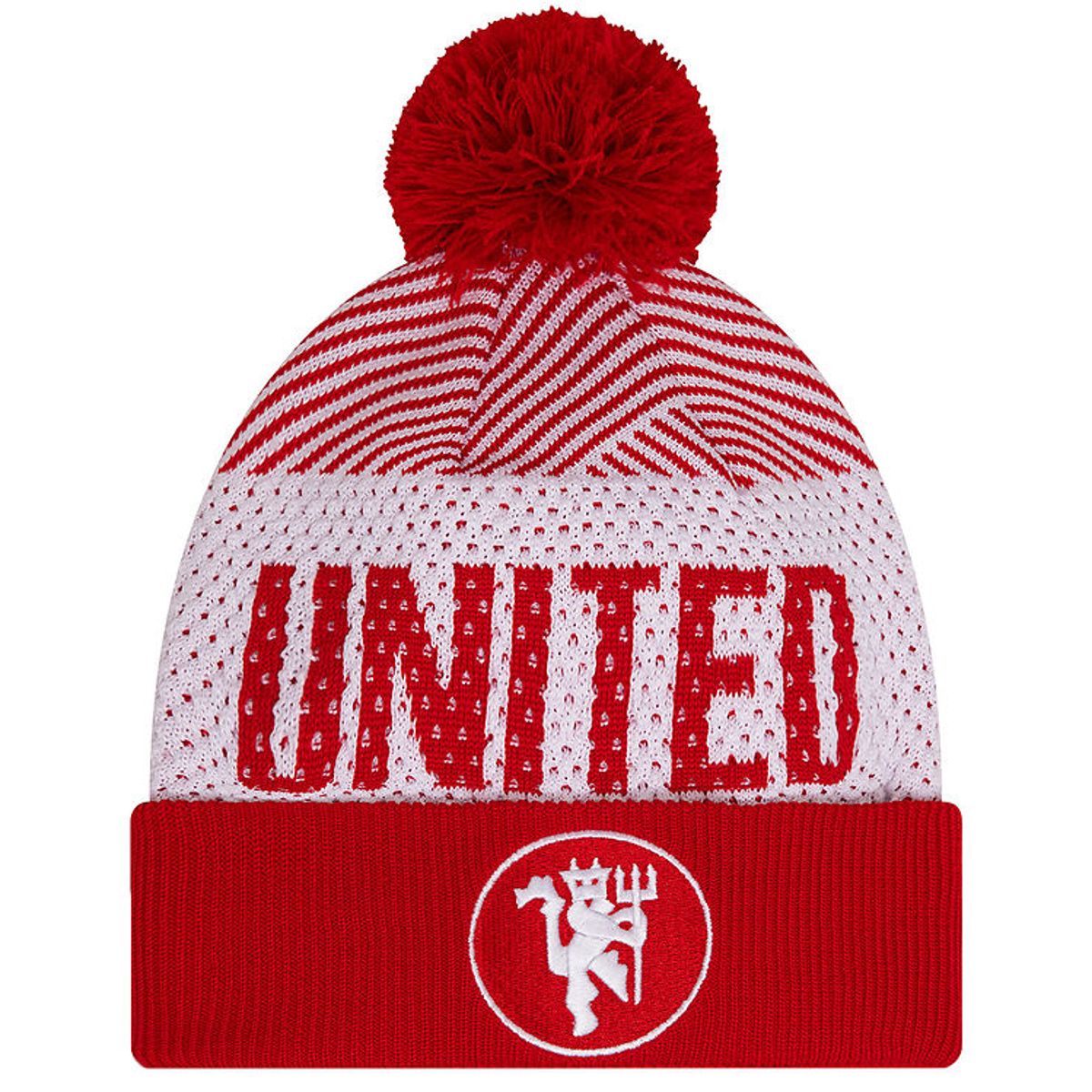 New Era Hue m. Kvast - Strik - Manchester United - Rød/Hvid