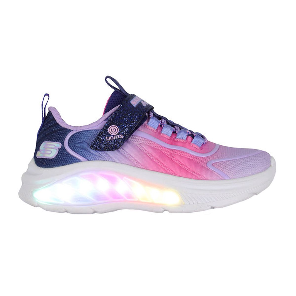 Skechers Sko m. Lys - Rainbow Cruisers - Navy/Multi