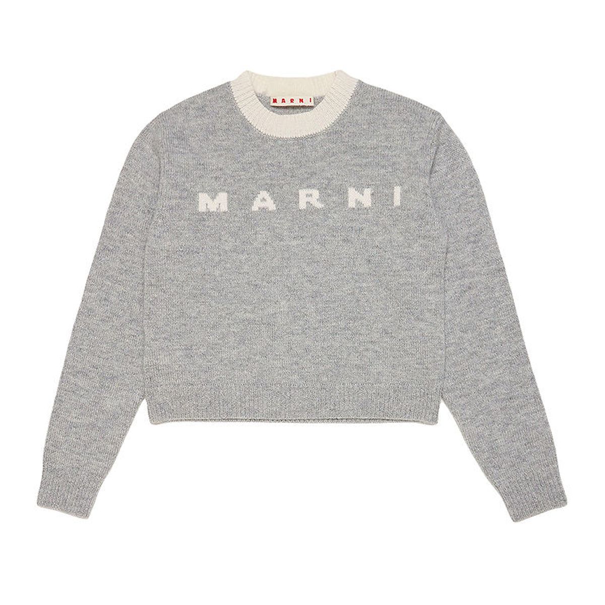 Marni Bluse - Cropped - Uld - Gråmeleret m. Creme