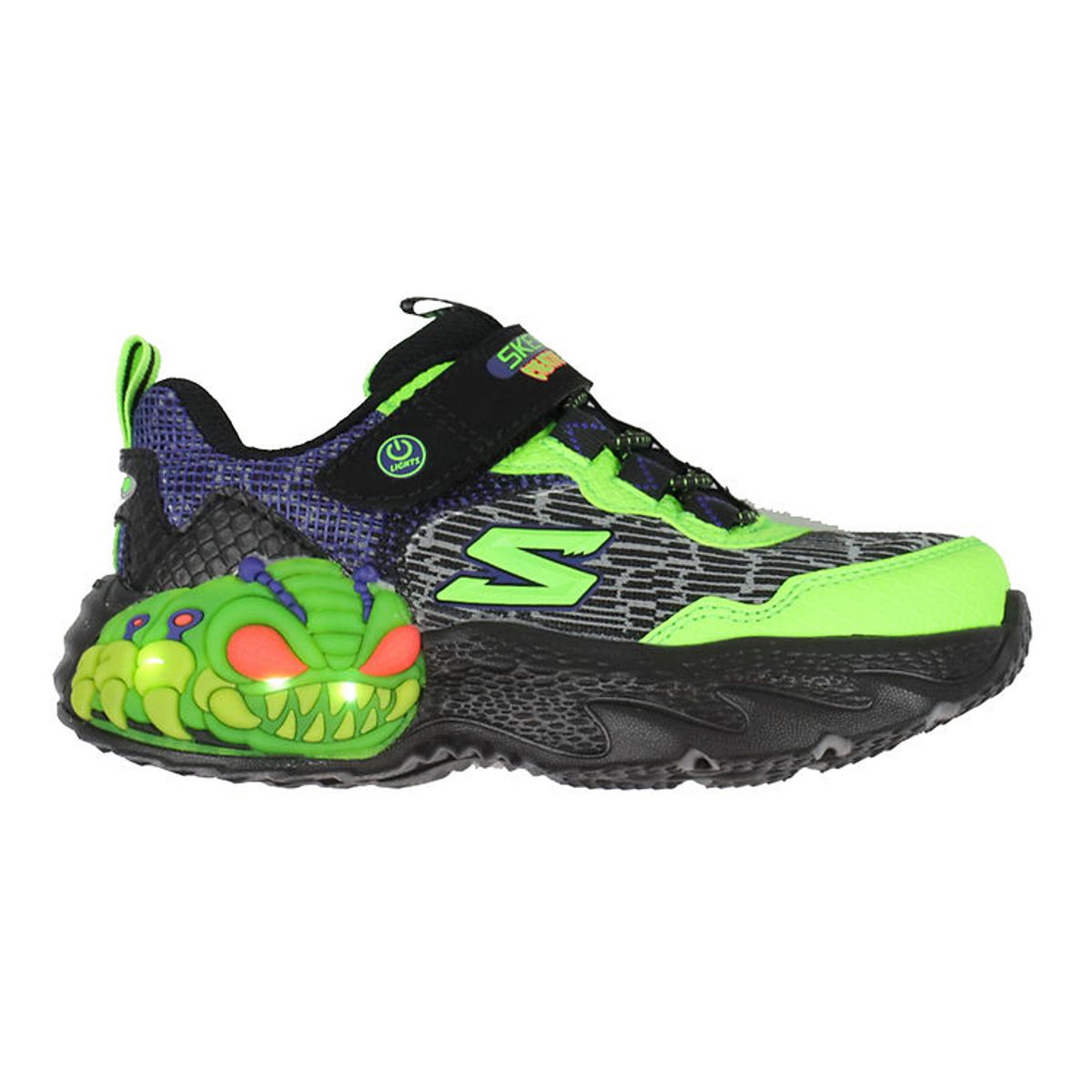 Skechers Sko m. Lys - Creature Lights - Sort/Lime