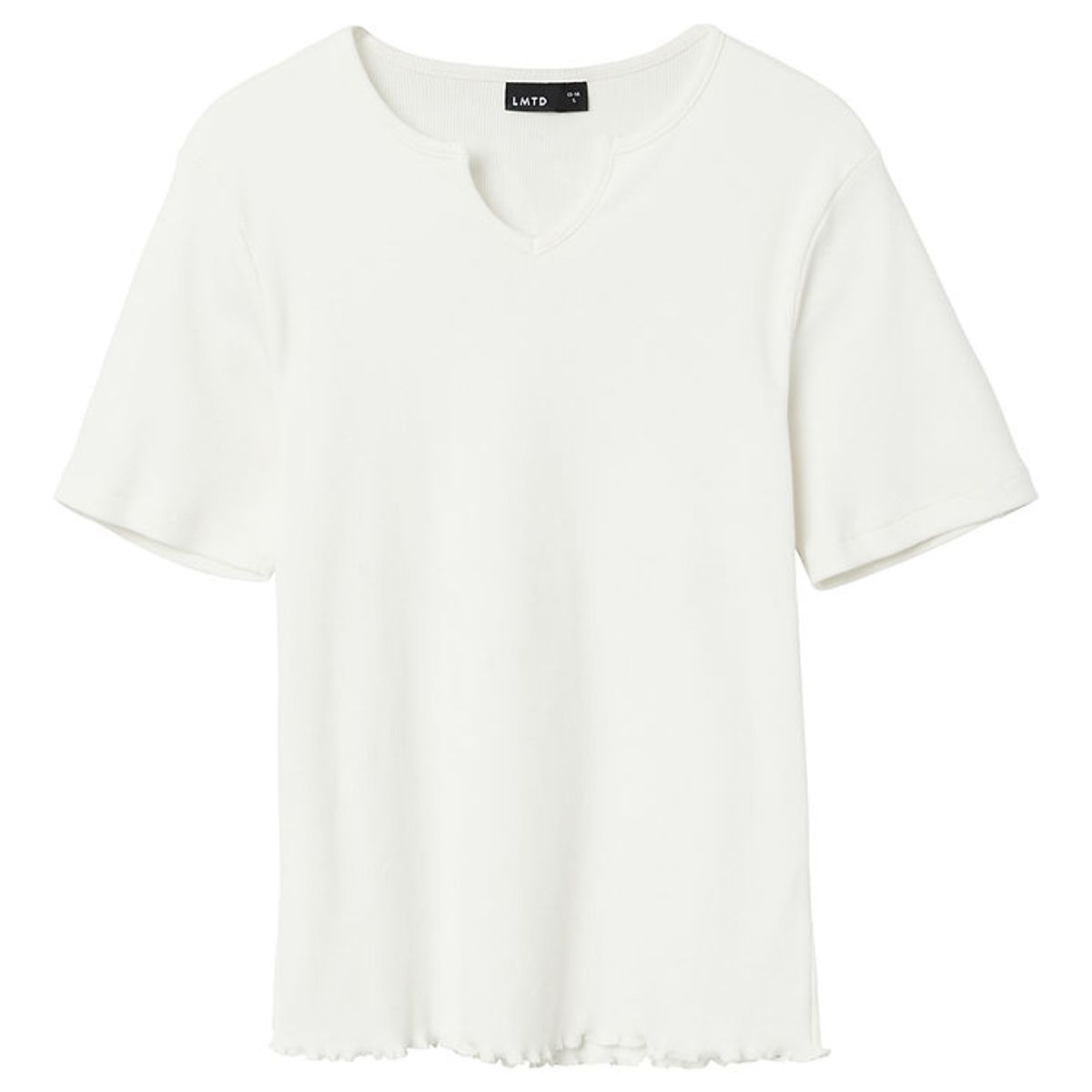 LMTD T-shirt - Rib - NlfDidaope Short Top - White Alyssum