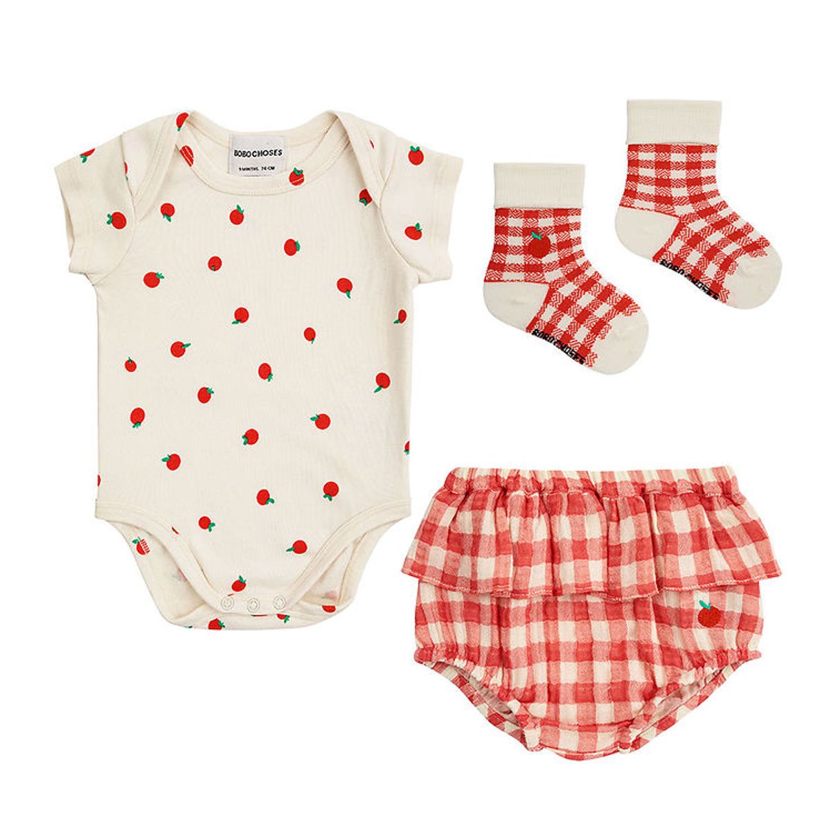 Bobo Choses Gaveæske - Body k/æ/Bloomers/Strømper - Baby Tomato