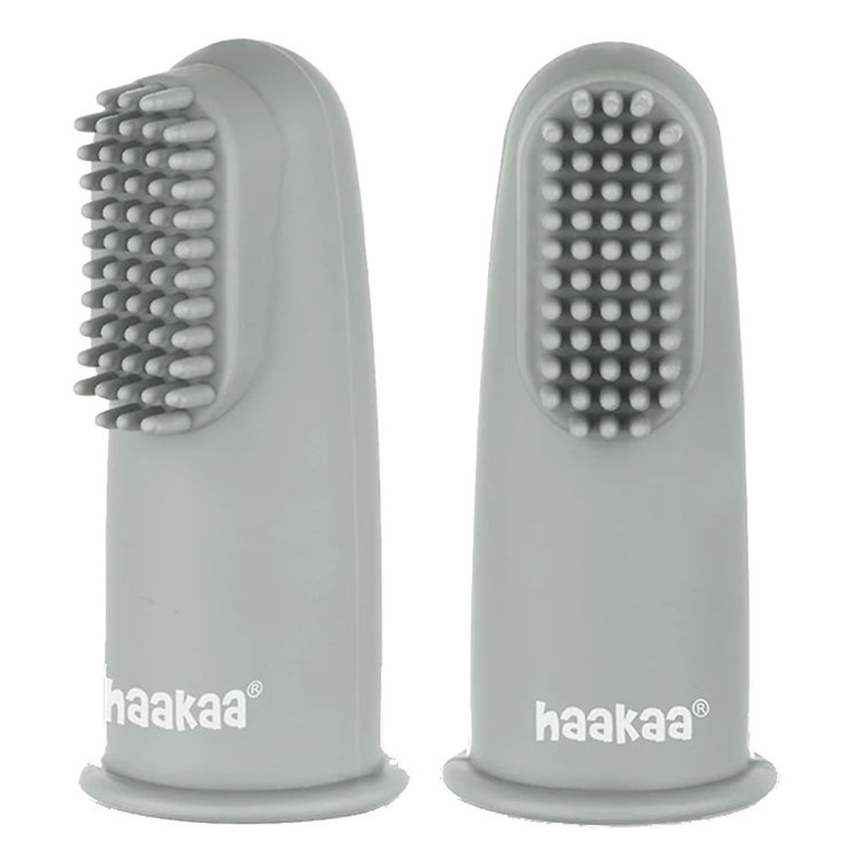 Haakaa Fingertandbørster - 2-pak - Suva Grey