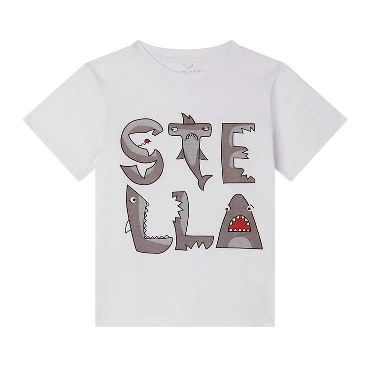 Stella McCartney Kids T-shirt - Hvid/Grå m. Hajer