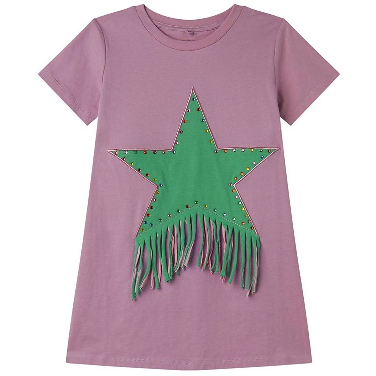 Stella McCartney Kids Kjole - Lilla/Grøn m. Similisten/Frynser