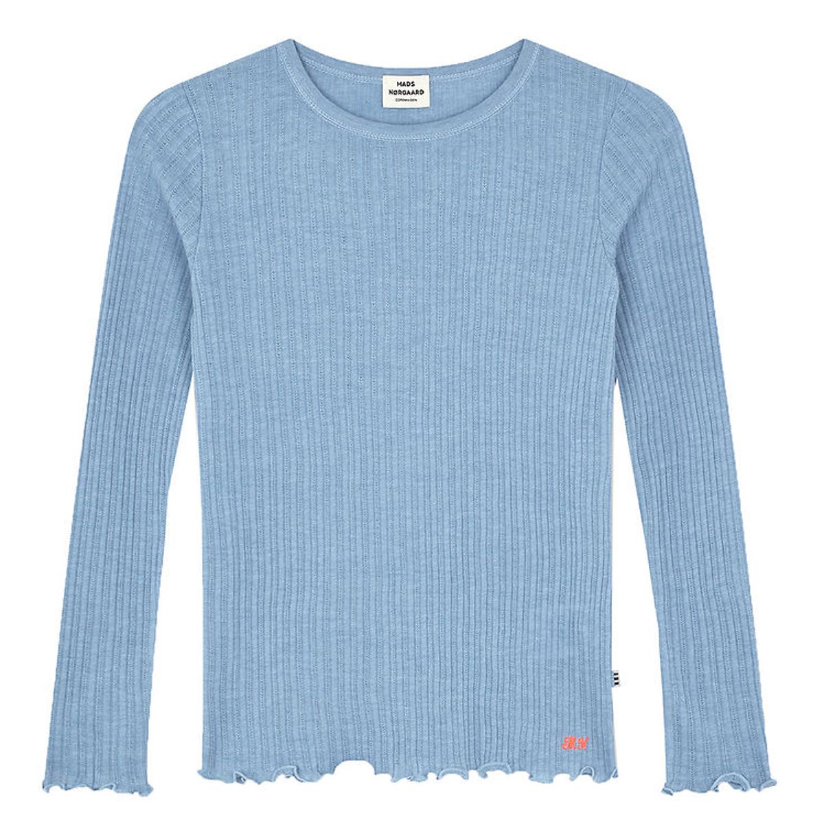 Mads Nørgaard Bluse - Rib - Trudy - Powder Blue Melange