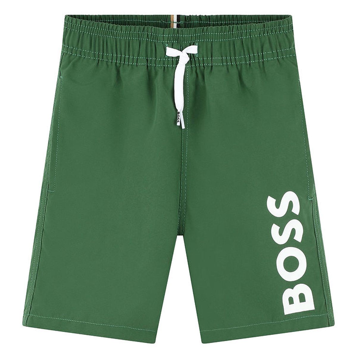 BOSS Badeshorts - Khaki m. Hvid