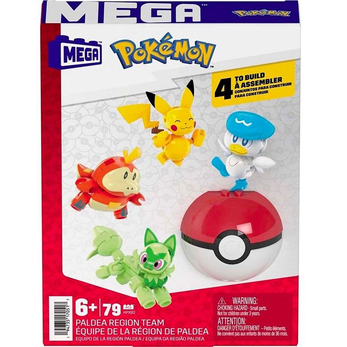 MEGA Pokémonfigur - 79 Dele - Paldea Region Team - 4 Figurer