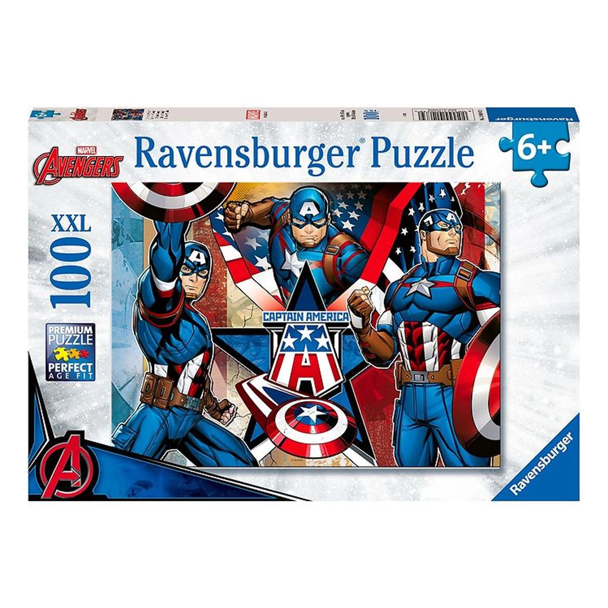 Ravensburger Puslespil - 100 Brikker - Marvel Captain America