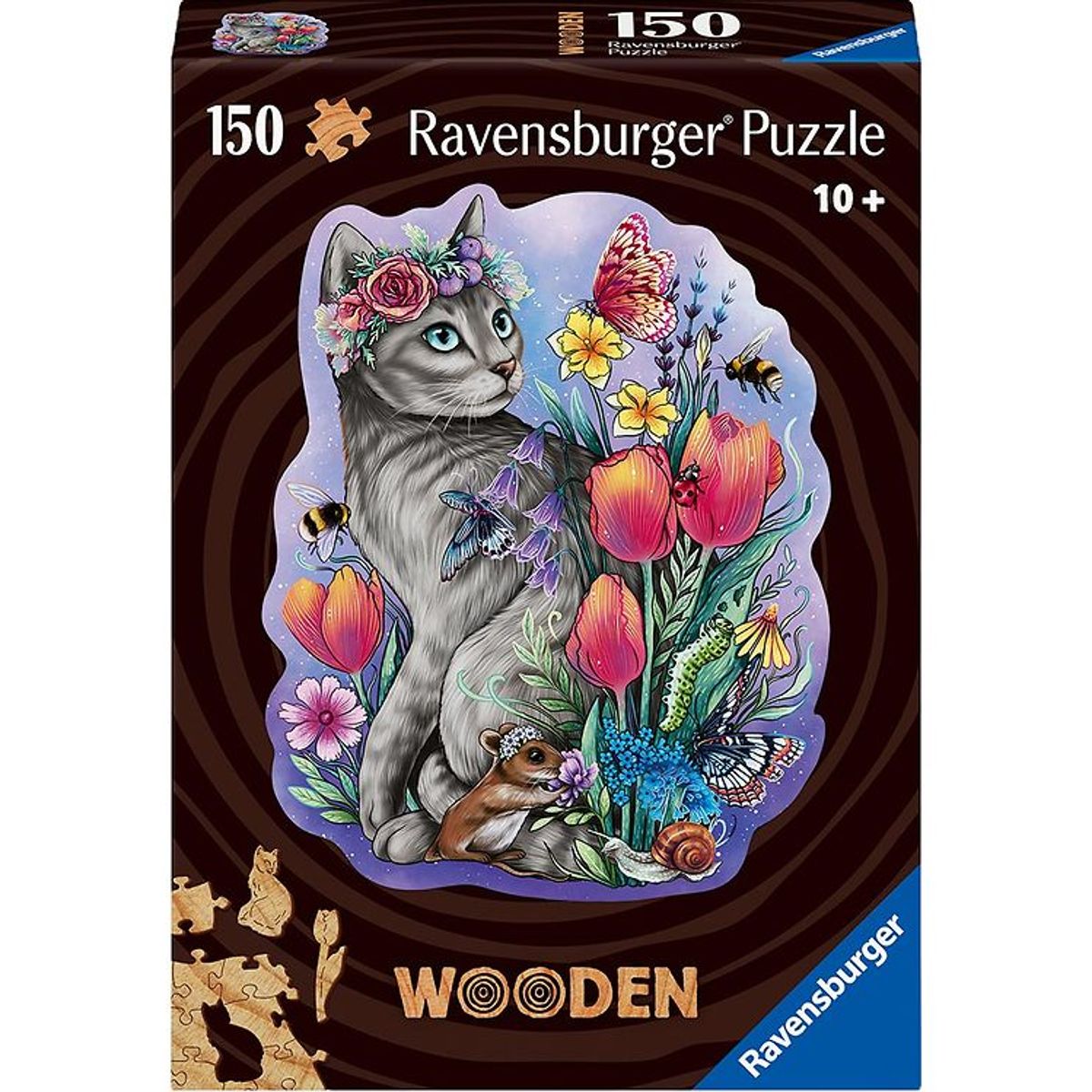 Ravensburger Puslespil - Træ - 150 Brikker - Lovely Cat