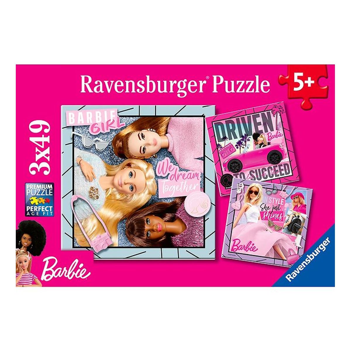 Ravensburger Puslespil - 3x49 Brikker - Barbie