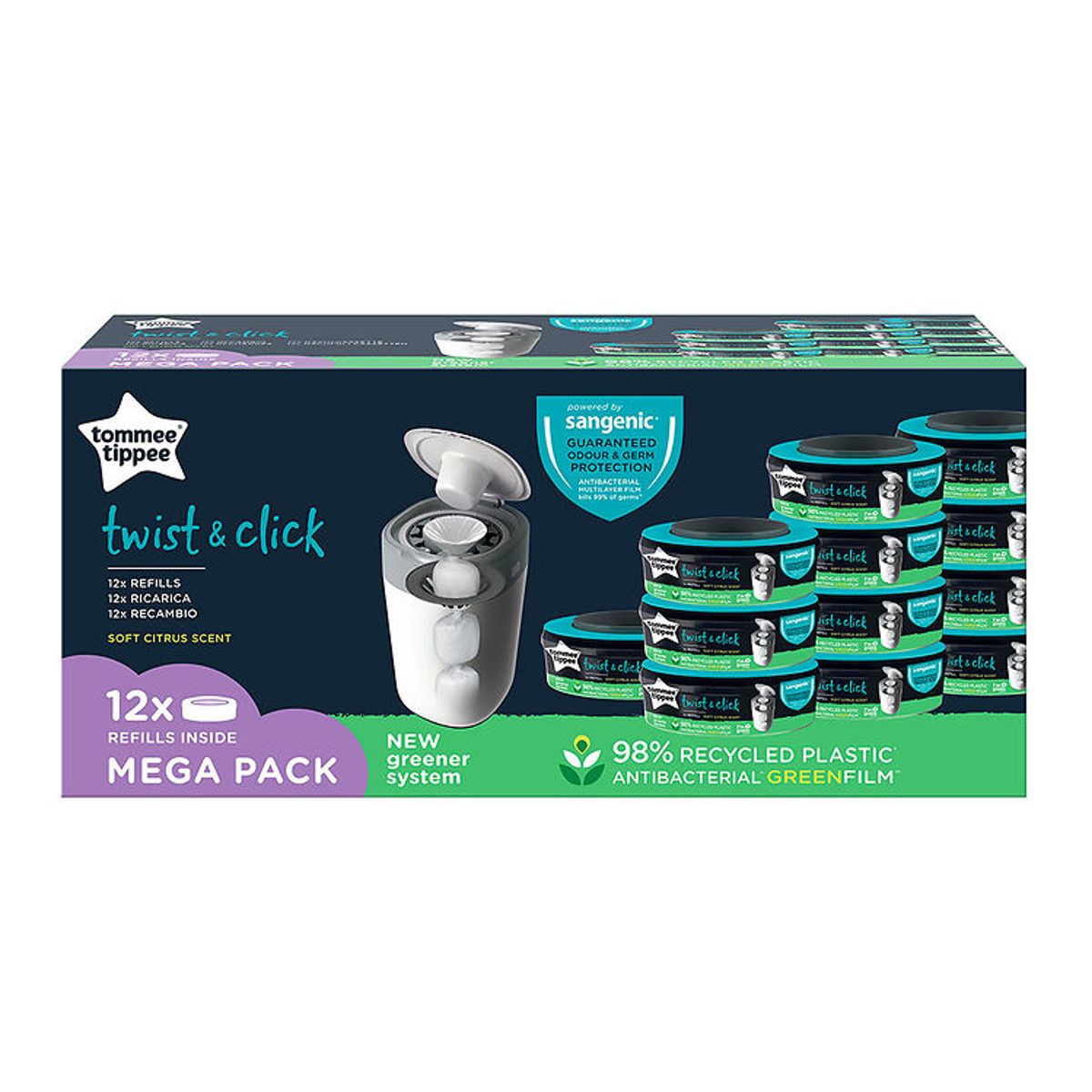 Tommee Tippee Sangenic Bleposer - Twist&Click Refill - 12-pak