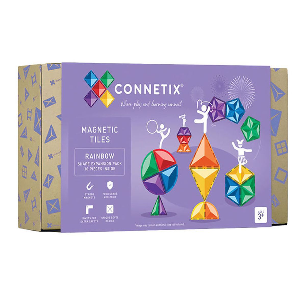 Connetix Magnetsæt - 36 Dele - Rainbow Shape Expansion Pack