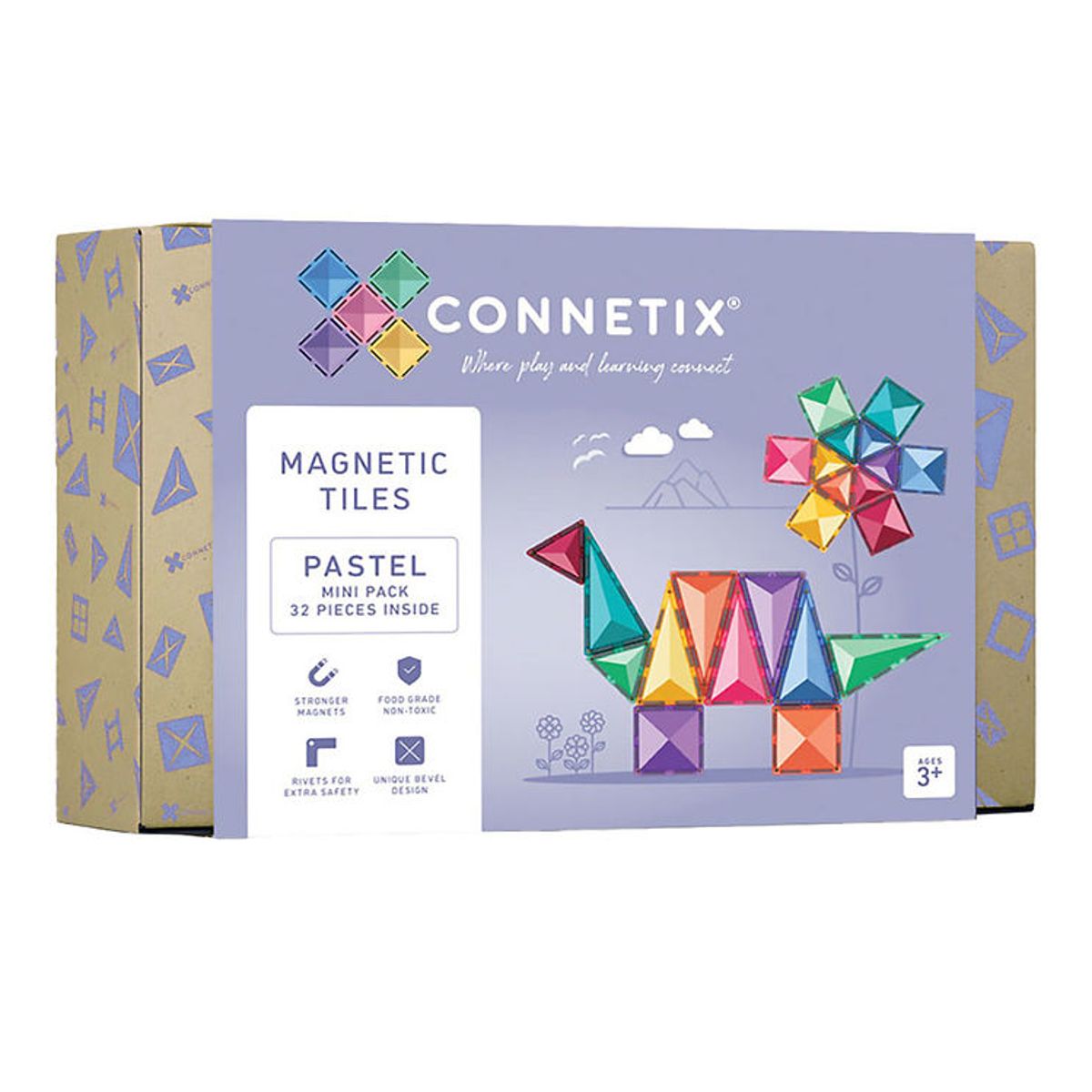 Connetix Magnetsæt - 32 Dele - Pastel Mini Pack