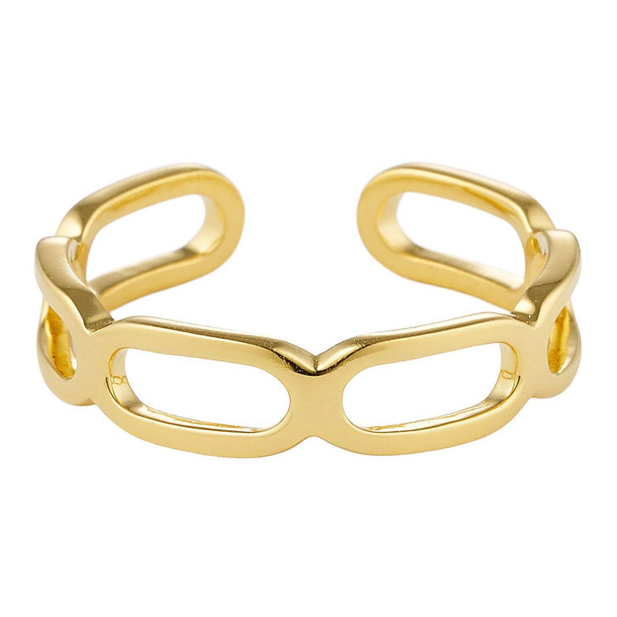 Design Letters Ring - Square Link - Guld