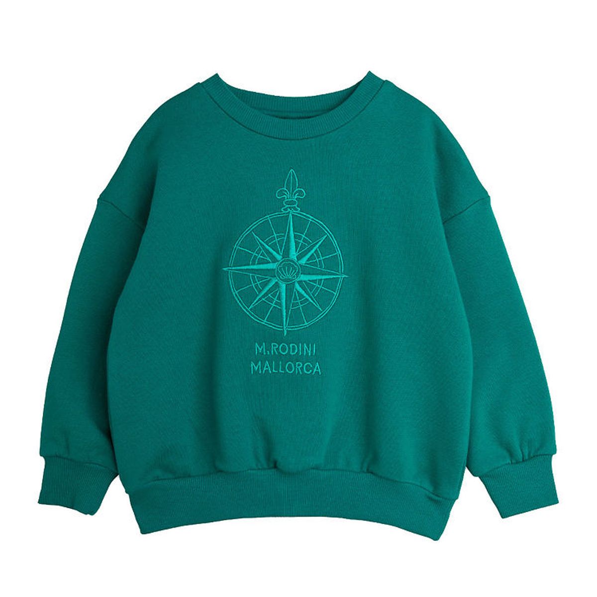 Mini Rodini Sweatshirt - Compass Emb - Grøn