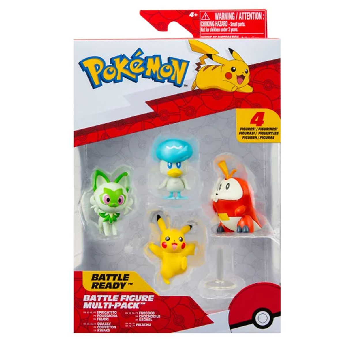 Pokémon Figurer - 4-pak - Battle Figure - Pikachu/Sprigatito/Fue