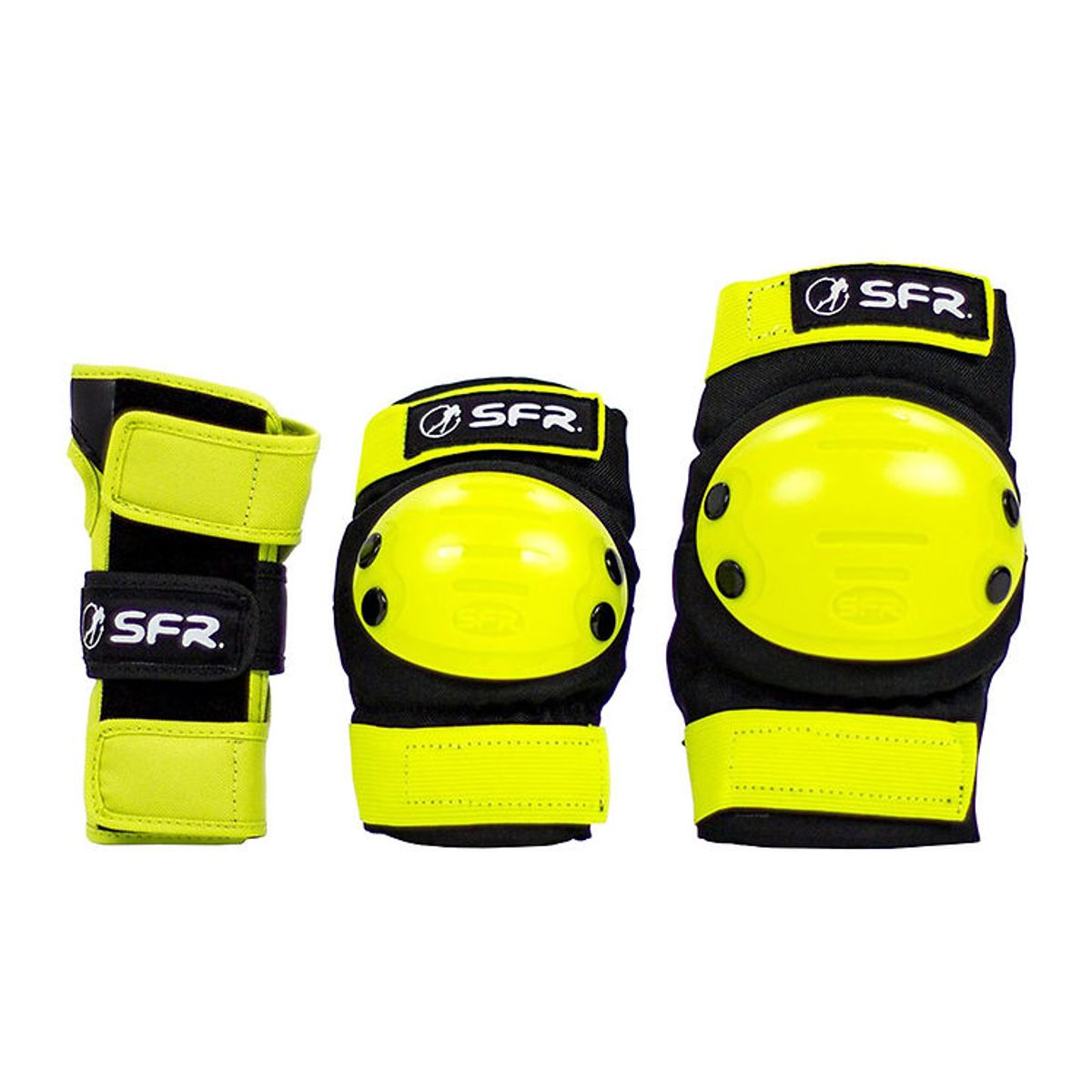 SFR Beskyttelsessæt - Youth Ramp Triple Pad Set - Sort/Lime