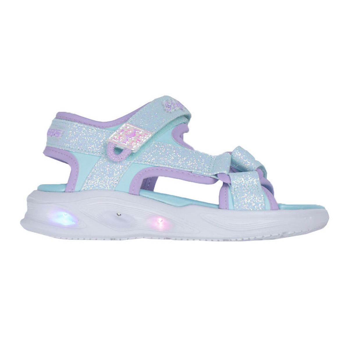 Skechers Sandaler m. Lys - Sola Glow - Light Blue Lavender