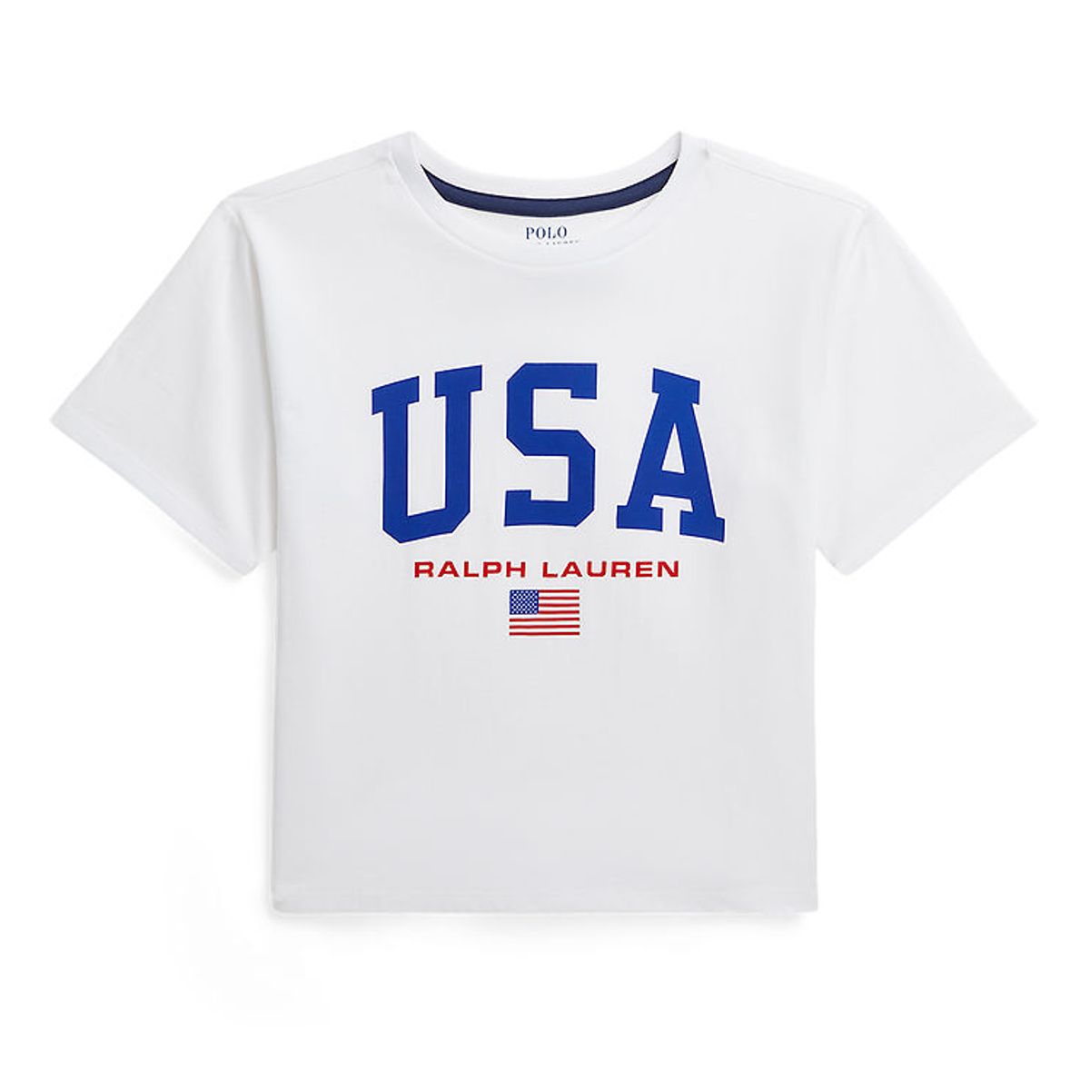 Polo Ralph Lauren T-shirt - Cropped - Hvid m. USA