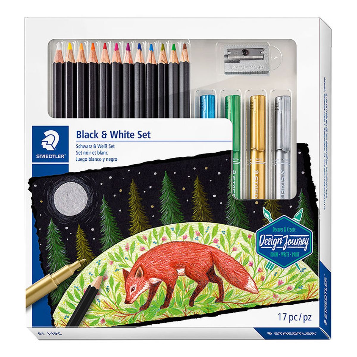 Staedtler Farvesæt - Sort/Hvid - 17 dele