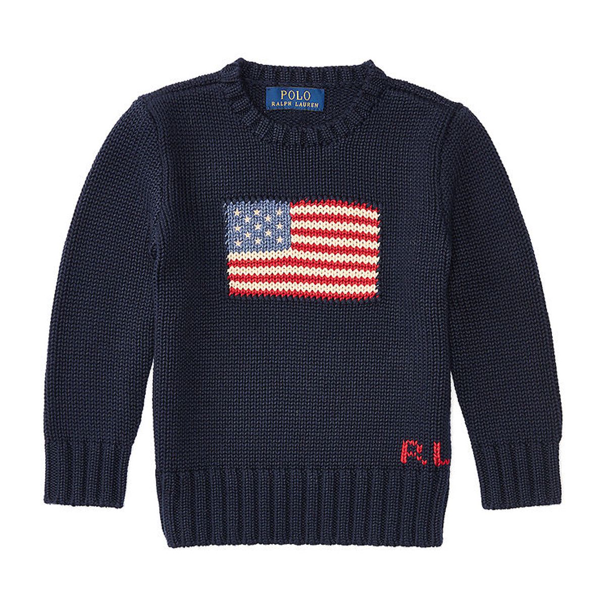 Polo Ralph Lauren Bluse - Strik - Navy m. Flag