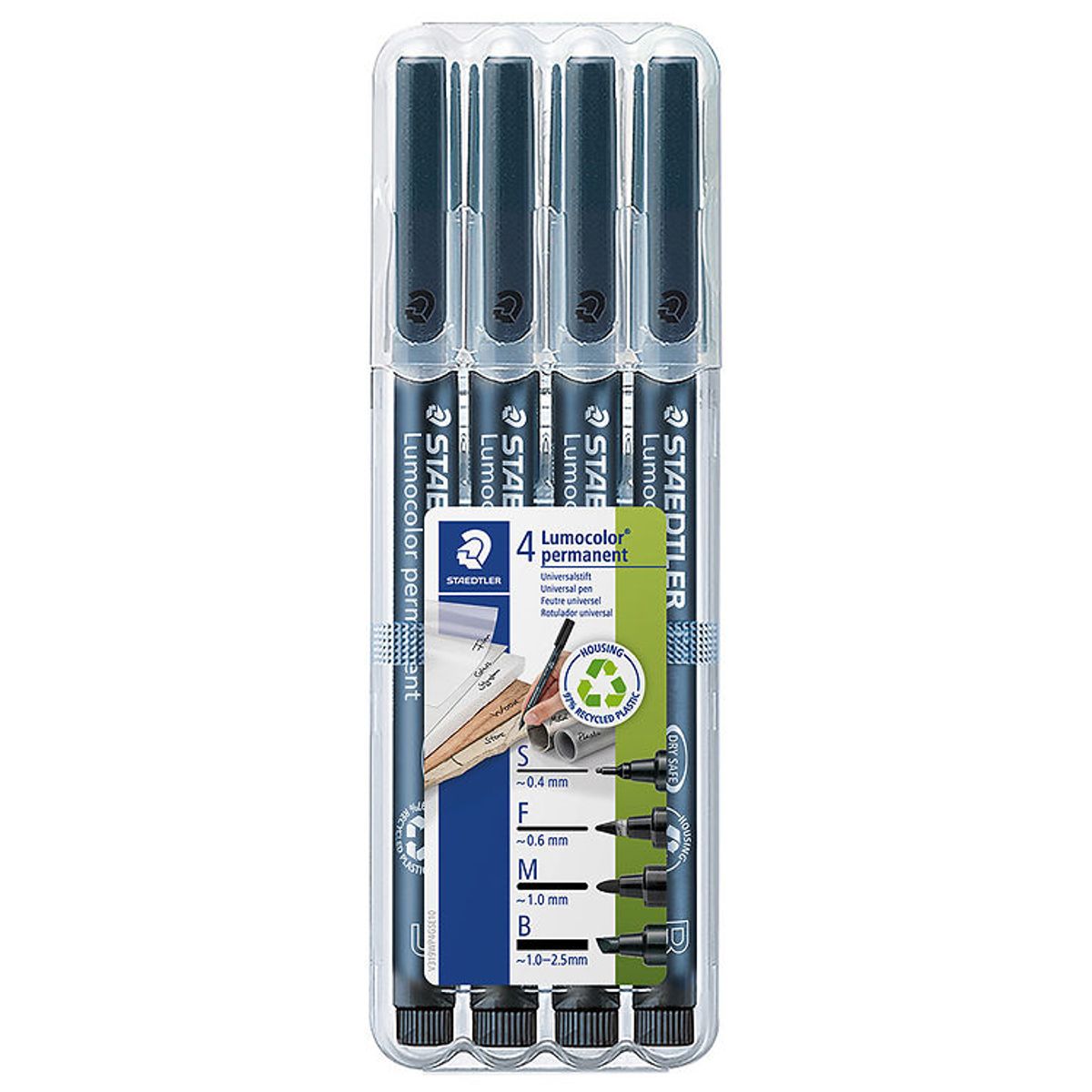 Staedtler Tuscher - 4 stk. - Lumocolor Perm OHP - Sort