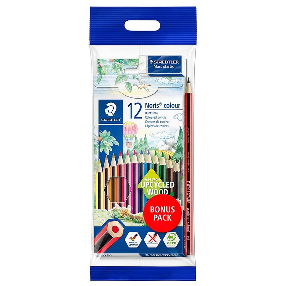 Staedtler Farveblyanter - Noris Upcycled Wood - Bonus Pack - 12+