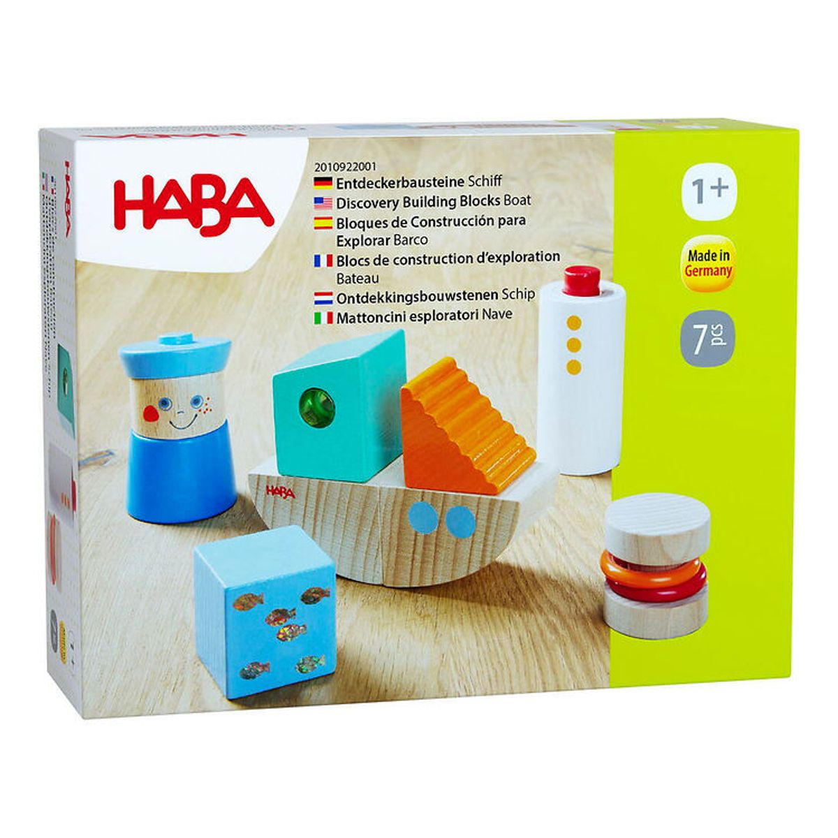 HABA Byggeklodser - Træ - Discovery Building Blocks Boat - 7 stk