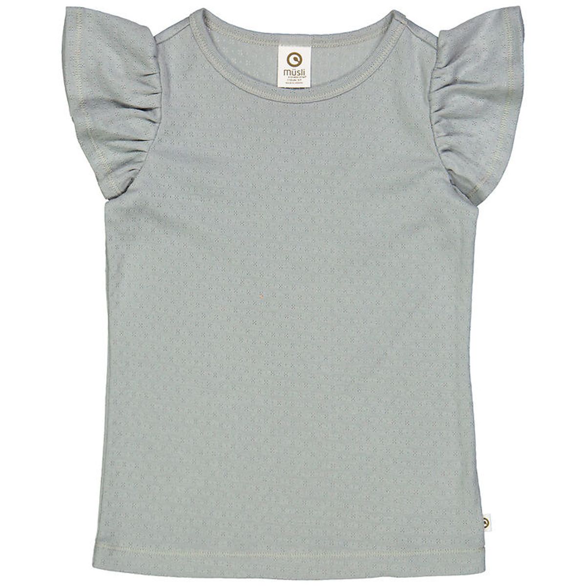 Müsli T-shirt - Pointelle Frill - Jasmin Blue