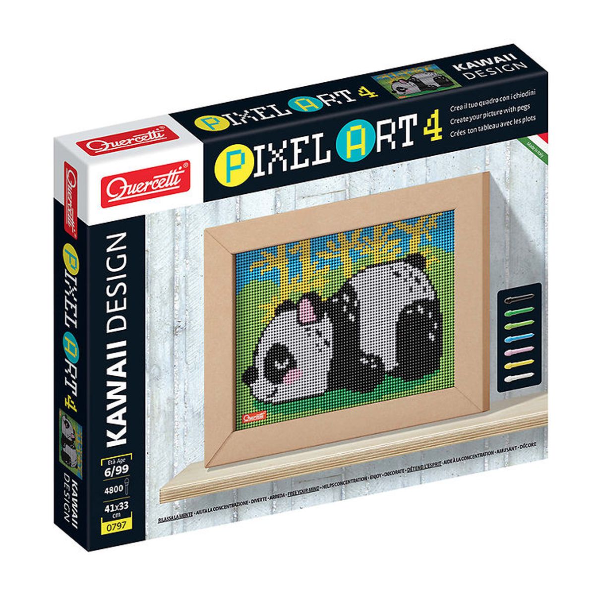 Quercetti PixelArt 4 - Panda - 4800 Dele - 00797