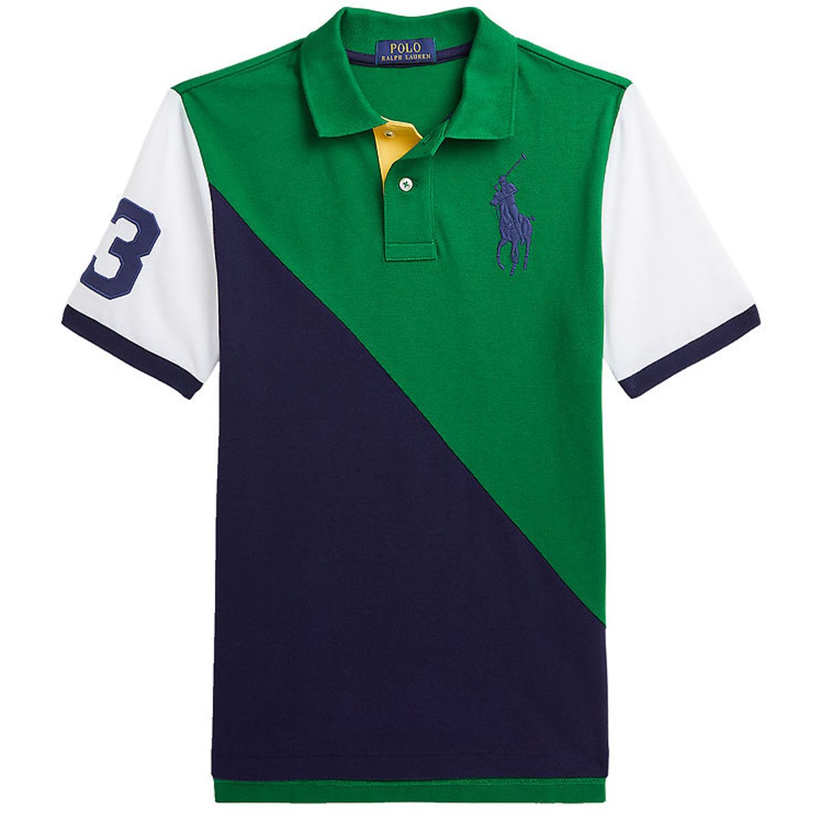 Polo Ralph Lauren Polo - Athletic Green m. Navy/Hvid