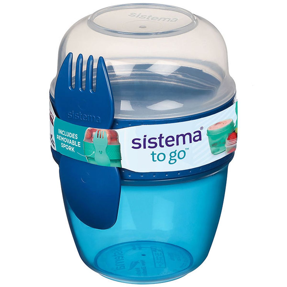 Sistema Madkasse m. Bestik - Snack Capsule - 515 ml - Blå