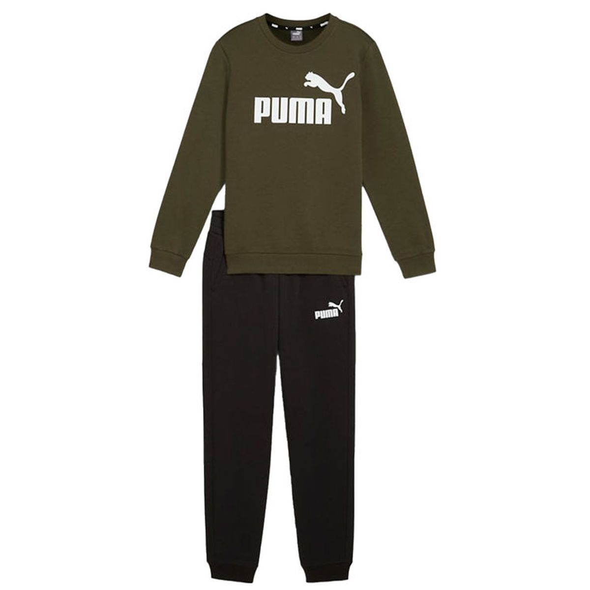 Puma Sweatsæt - Logo - Dark Olive/Sort