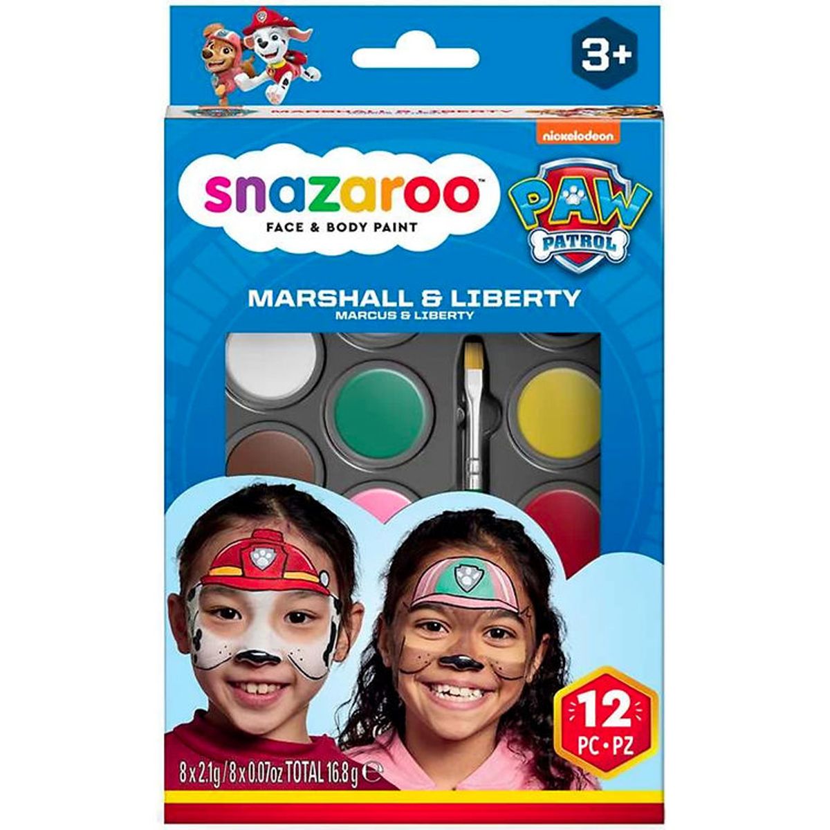 Snazaroo Ansigtsmaling - 8 Farver - Paw Patrol Marshall & Libert