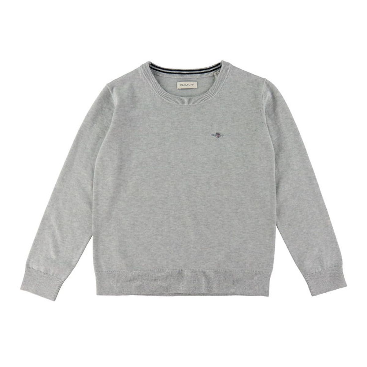 GANT Bluse - Strik - Shield Classic - Light Grey Melange