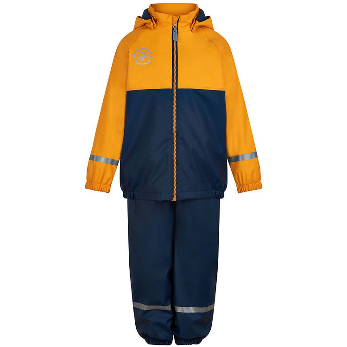 Color Kids Regntøj m. Seler/Fleece - PU - Cadmium Yellow/Navy