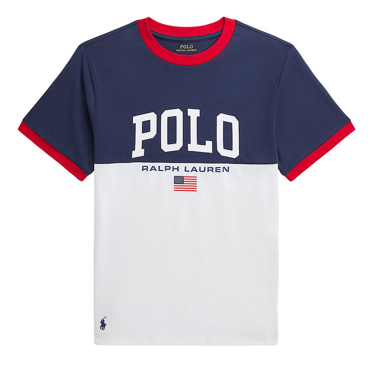 Polo Ralph Lauren T-shirt - Ringer - Hvid/Navy