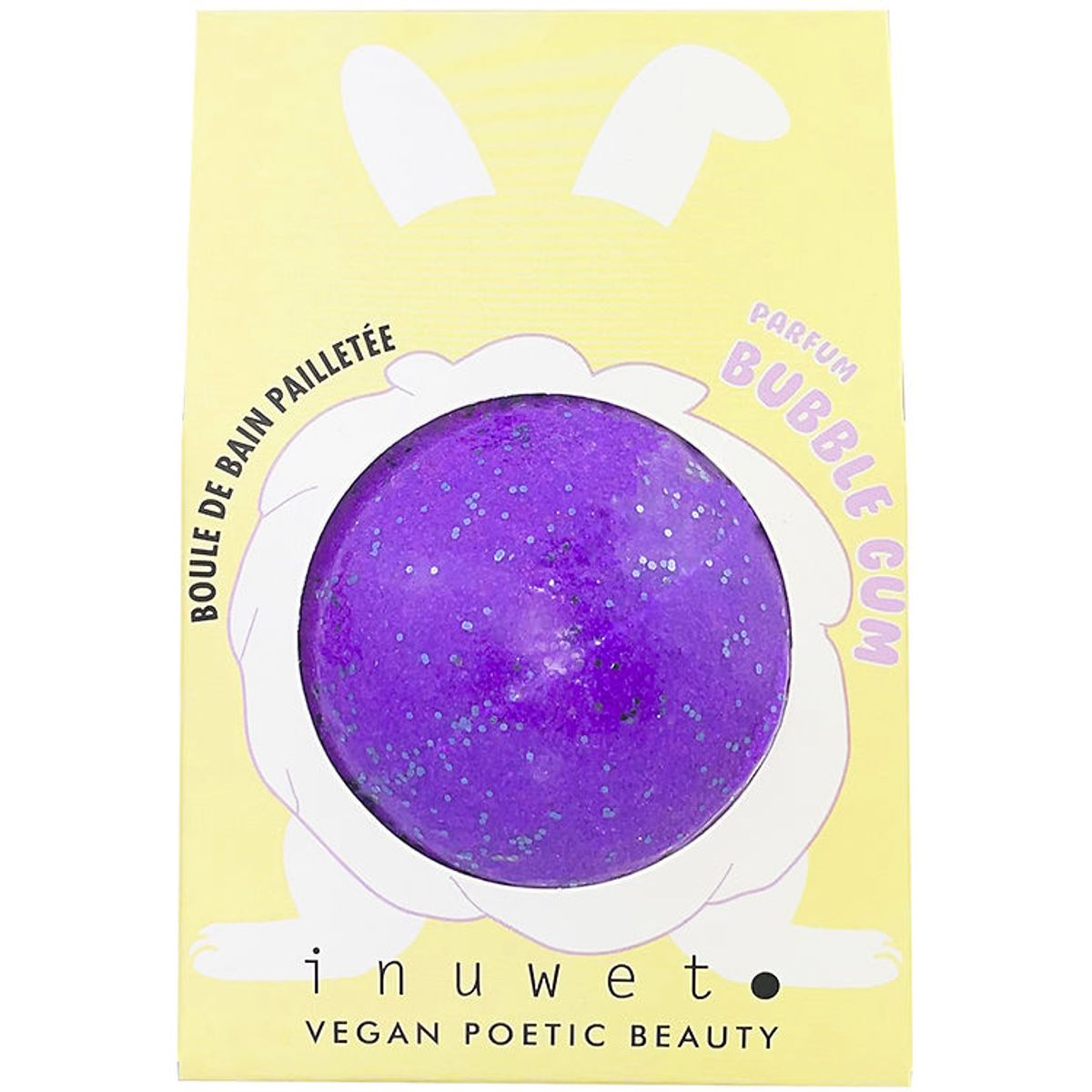 Inuwet Bath Bomb m. Duft - Bubble Gum - Violet m. Glimmer