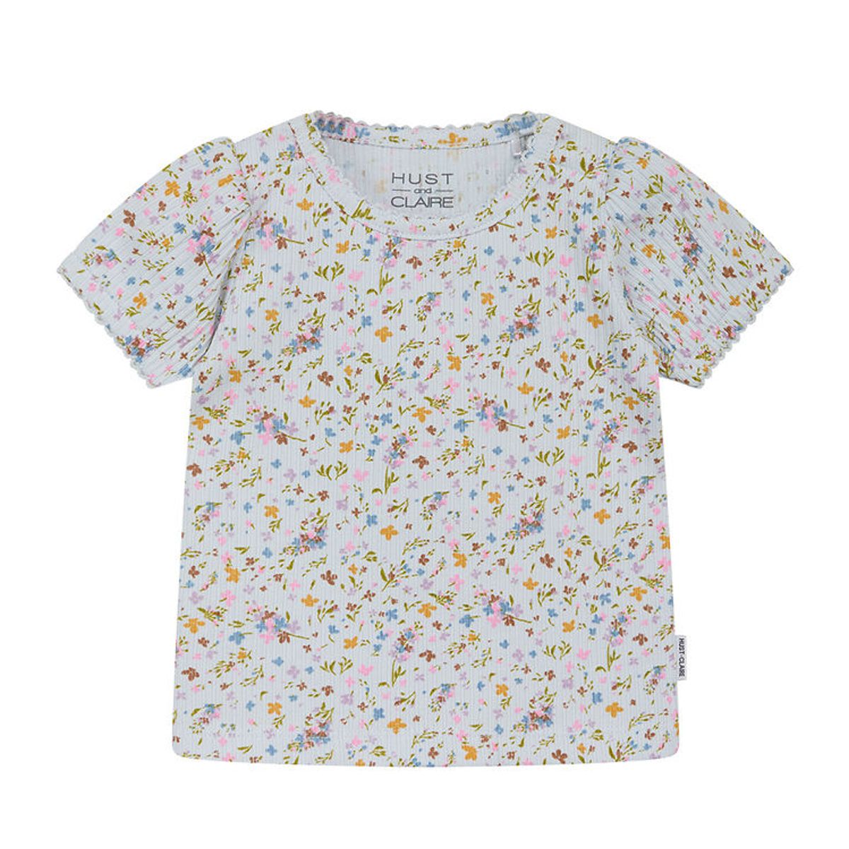 Hust and Claire T-shirt - Rib - Blancalina - Water m. Blomster