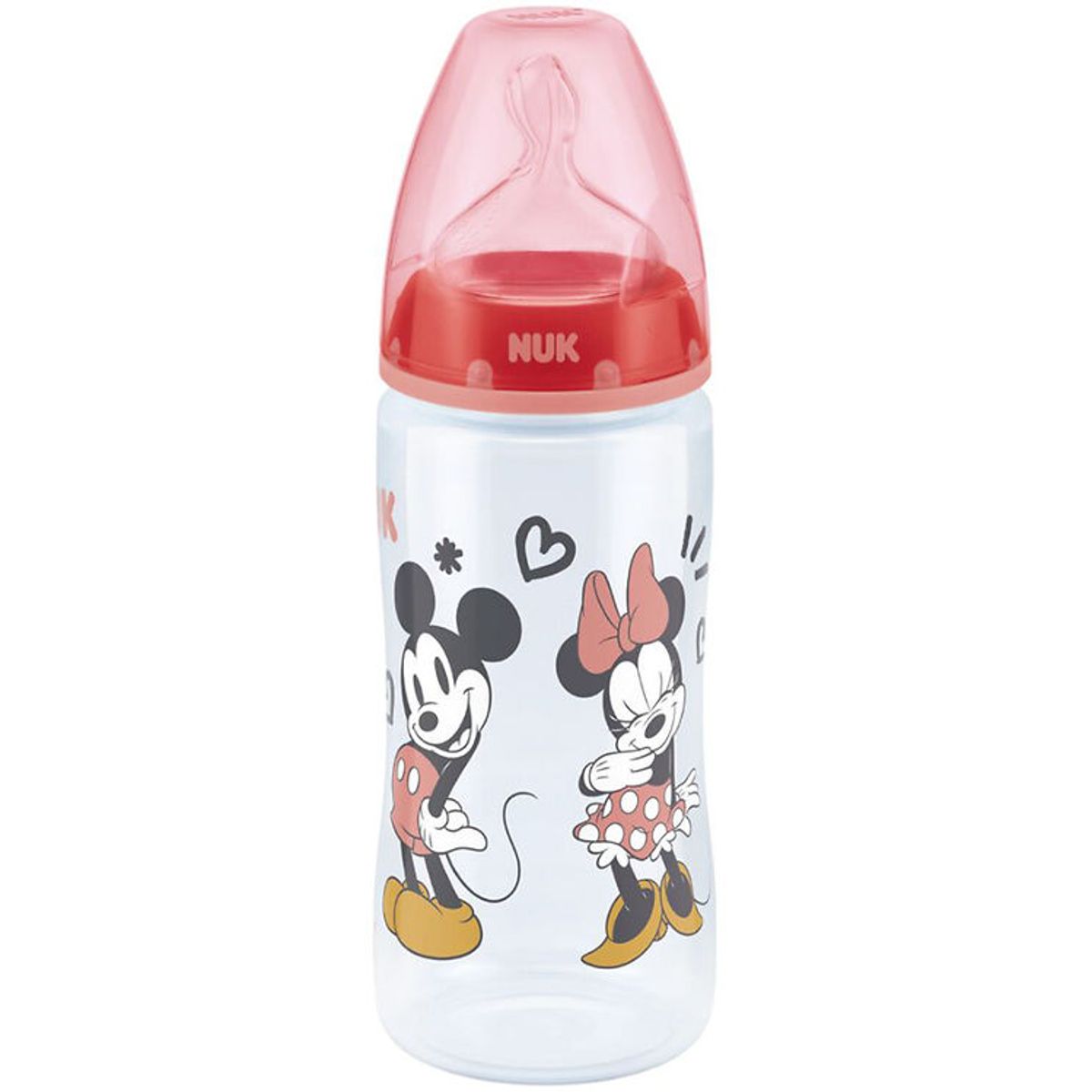 Nuk Sutteflaske - First Choice+ - M - 300ml - Minnie Mouse Rød